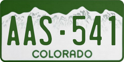 CO license plate AAS541