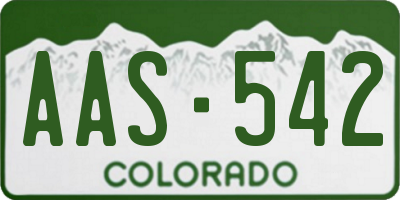 CO license plate AAS542