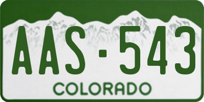 CO license plate AAS543