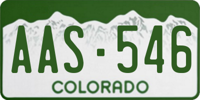 CO license plate AAS546