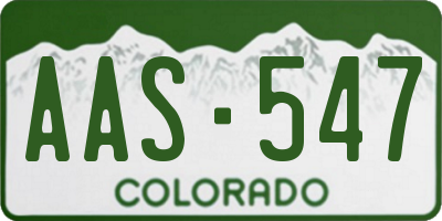CO license plate AAS547