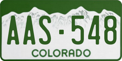 CO license plate AAS548
