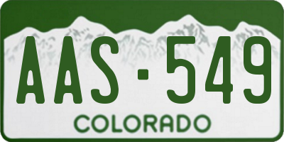 CO license plate AAS549
