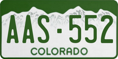 CO license plate AAS552