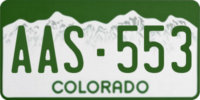 CO license plate AAS553
