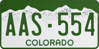 CO license plate AAS554