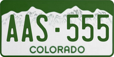 CO license plate AAS555