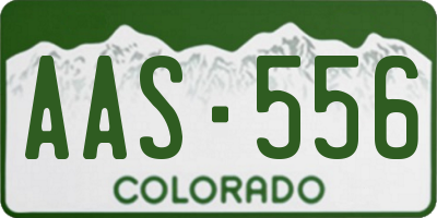 CO license plate AAS556