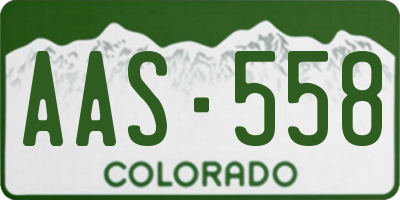 CO license plate AAS558