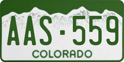 CO license plate AAS559