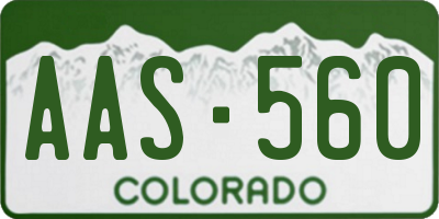 CO license plate AAS560