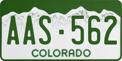 CO license plate AAS562