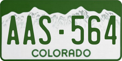 CO license plate AAS564