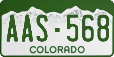 CO license plate AAS568