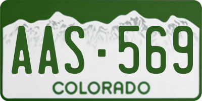 CO license plate AAS569