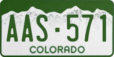 CO license plate AAS571