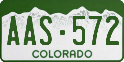 CO license plate AAS572