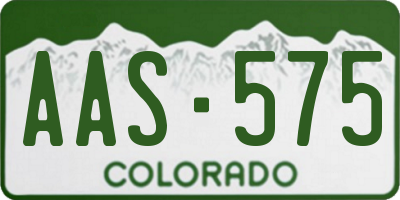 CO license plate AAS575
