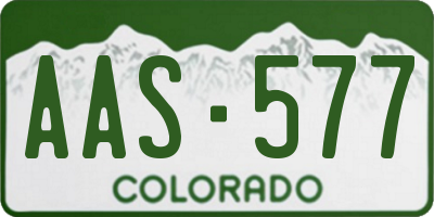 CO license plate AAS577