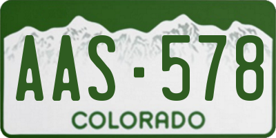 CO license plate AAS578