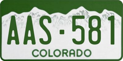 CO license plate AAS581