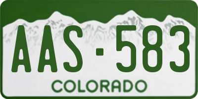 CO license plate AAS583