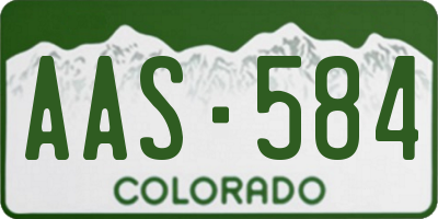 CO license plate AAS584