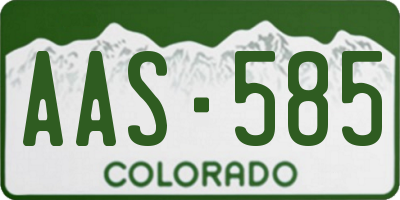 CO license plate AAS585
