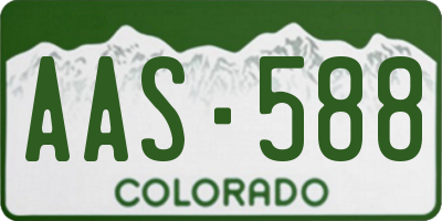 CO license plate AAS588