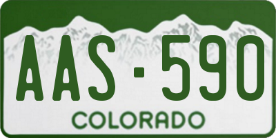 CO license plate AAS590
