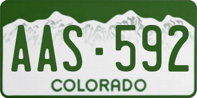 CO license plate AAS592