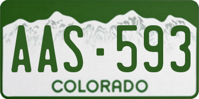 CO license plate AAS593