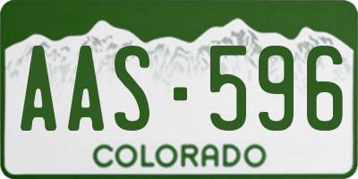 CO license plate AAS596