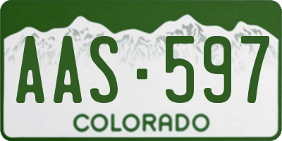 CO license plate AAS597