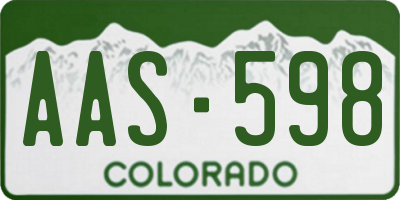 CO license plate AAS598