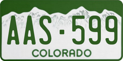 CO license plate AAS599