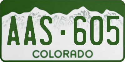 CO license plate AAS605