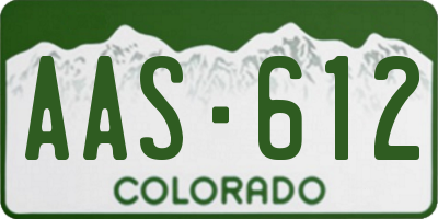 CO license plate AAS612