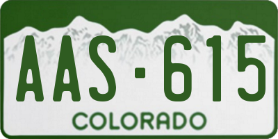 CO license plate AAS615