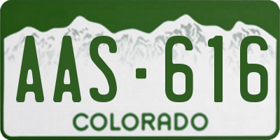 CO license plate AAS616