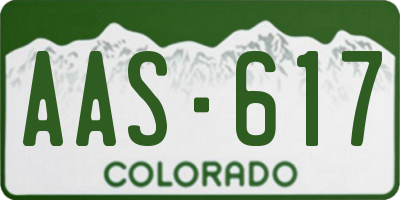 CO license plate AAS617