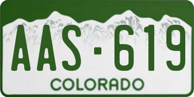 CO license plate AAS619