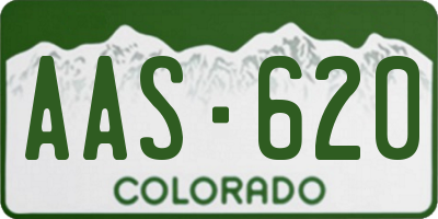 CO license plate AAS620