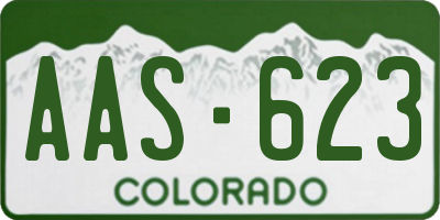 CO license plate AAS623