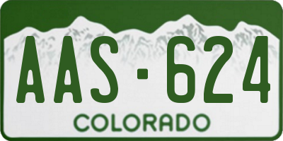 CO license plate AAS624