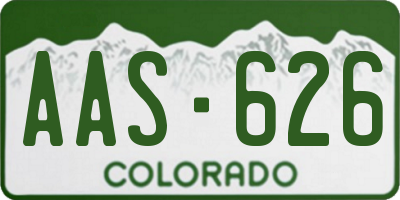 CO license plate AAS626