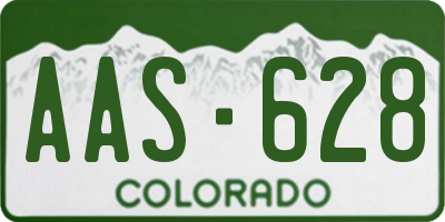 CO license plate AAS628