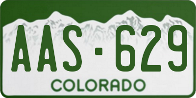 CO license plate AAS629