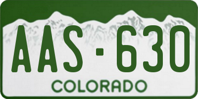 CO license plate AAS630