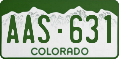 CO license plate AAS631